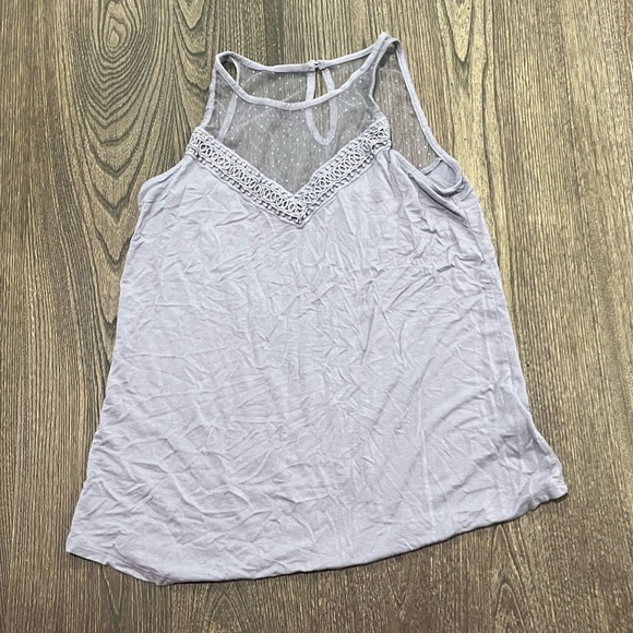 Maurices Tank Blouse Mesh Round Neck Sleeveless Stretch Pullover Purple Size XS - Picture 1 of 4